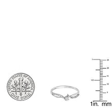 Load image into Gallery viewer, Dazzlingrock Collection 0.15 Carat (ctw) Round White Diamond Ladies Bridal Crossover Promise Engagement Ring, 10K White Gold, Size 8