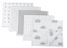 Load image into Gallery viewer, Baby Burp Cloth,Waterproof Reversible Jersey Cotton Large Burp Cloths, Cloth Diapers 20" x 12" 5 Pack Grey Combo for Baby Boy or Baby Girl by Ely's & Co