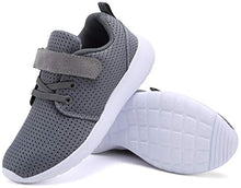 Load image into Gallery viewer, TOEDNNQI Boys Girls Sneakers Kids Lightweight Breathable Strap Athletic Running Shoes for Little Kids/Toddler Grey US Size 12