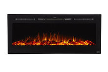 Load image into Gallery viewer, Touchstone 80004 - Sideline Electric Fireplace - 50 Inch Wide - in Wall Recessed - 5 Flame Settings - Realistic 3 Color Flame - 1500/750 Watt Heater - (Black) - Log & Crystal Hearth Options