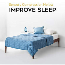 Load image into Gallery viewer, YnM Bamboo Weighted Blanket — 100% Natural Bamboo Viscose Oeko-Tex Certified Material with Premium Glass Beads (Blue Grey, 48''x72'' 15lbs), Suit for One Person(~140lb) Use on Twin/Full Bed