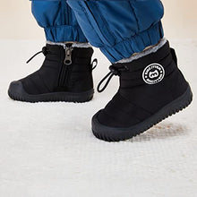 Load image into Gallery viewer, BMCiTYBM Baby Snow Boots Boys Girls Winter Infant Shoes Anti-Slip 6 9 12 18 24 Months Faux Fur Black Size 12-18 Months Toddler