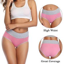 Load image into Gallery viewer, wirarpa Women's Cotton Underwear High Waist Briefs Ladies Soft Breathable Panties Full Coverage Underpants 5 Pack Small