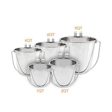 Load image into Gallery viewer, Fuzzy Puppy Flat Sided Pail with Dual Hooks, Snugly Fit On Dog, Cat and Critter Crates & Cages, Heavy Duty Stainless Steel, 1 Quart (FSP-1)