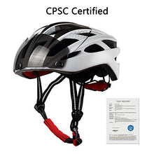 Load image into Gallery viewer, Basecamp Bike Helmet, Bicycle Helmet CPSC Certified Cycling/Climbing Helmet BC-069 with Detachable Magnetic Goggles Visor&LED Back Light&Portable Backpack Adjustable for Men/Women Mountain