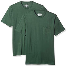 Load image into Gallery viewer, Amazon Essentials Men's 2-Pack Slim-Fit Short-Sleeve Crewneck Pocket T-Shirt, Dark Green, Small