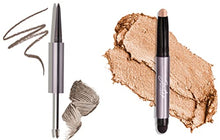 Load image into Gallery viewer, Julep Brow 101 Waterproof Dual-Ended Eyebrow Pencil and Tinted Brow Gel with Thickening Silk Fibers, Taupe & Julep Eyeshadow 101 Crème to Powder Waterproof Eyeshadow Stick, Champagne Shimmer