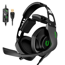 Load image into Gallery viewer, Jeecoo J65 USB Gaming Headset for PC - 7.1 Surround Sound Heavy Bass Headphones with Unique Cushion Pads, Clear and Crystal Microphone - Plug & Play for Laptop Computers