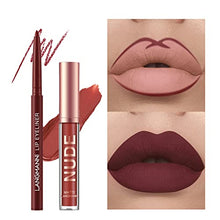 Load image into Gallery viewer, LANGMANNI 6 Matte Lipstick with 6 Lipliners Durable Lip Gloss Long-Lasting Non-Stick Cup Not Fade Waterproof High Pigmented Velvet Lipgloss Kit Beauty Cosmetics Makeup Gift for Girls(12PCS)