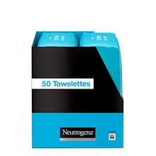 Load image into Gallery viewer, Neutrogena HydroBoost Facial Cleansing & Makeup Remover Wipes with Hyaluronic Acid, Hydrating Pre-Moistened Face Towelettes to Cleanse & Remove Dirt, Makeup & Impurities, Twin Pack, 25 ct