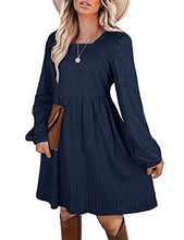 Load image into Gallery viewer, Sweater Dress for Women Long Sleeve Dresses That Hide Belly Fat Navy Blue L