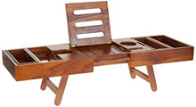Load image into Gallery viewer, Ala Teak Wood Luxury Bathtub Caddy Tray with Extendable Sides and Bed Tray, Reading Rack, Tablet Holder
