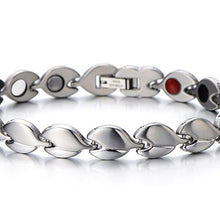 Load image into Gallery viewer, COOLSTEELANDBEYOND Special Design Leaf Link Silver Color Bracelet Free Link Removal Kit