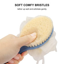 Load image into Gallery viewer, SetSail Shower Body Brush with Bristles and Loofah, Body Scrubber with Long Handle Back Scrubber for Shower Bath Sponge Back Brush for Shower for Men and Women Massage Body Brush for Skin Exfoliating