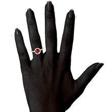 Load image into Gallery viewer, Swarovski Crystal 14K Rose Gold Plated Birthstone Rings | Rose Gold Rings for Women | Ruby Ring