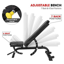 Load image into Gallery viewer, ER KANG Adjustable Weight Bench- 7+4 Positions Body Workout Bench, Multi-Purpose Incline/Flat Bench for Home Gym Strength Training