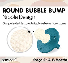 Load image into Gallery viewer, SMOOCH Pacifier Teething Toys for Babies 6-12 Months - Silicone Baby Teether Toy - Soothe Infant Sore Gums - Soft & Safe Hands-Free Freezable Teething Relief - Honeycomb Bubble Bump (Blue)