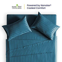 Load image into Gallery viewer, SLEEP ZONE Striped Bed Sheet Sets 120gsm Luxury Microfiber Temperature Regulation Sheets Soft Wrinkle Free Fade Resistant Easy Care (Teal, Queen)