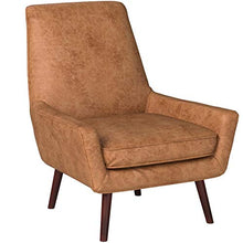 Load image into Gallery viewer, Amazon Brand – Rivet Jamie Leather Mid-Century Modern Low Arm Accent Chair, 31"W, Cognac
