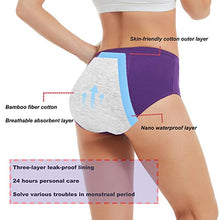 Load image into Gallery viewer, Period Underwear for Women Leak Proof Cotton Overnight Menstrual Panties Briefs ( Multipack)