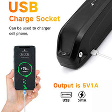 Load image into Gallery viewer, X-go Ebike Battery 48V/36V 13AH/10AH Lithium ion Battery with Charger, USB Port, Electric Bike Battery for 500W/1000W Bike Motor Black (36V 15AH 500W)