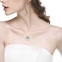 Load image into Gallery viewer, Green Emerald Jewelry May Birthstone for Women Teen Girls Birthday Gifts for Mom Wife Tree of Life Necklace Anniversary Gifts for Her Sterling Silver