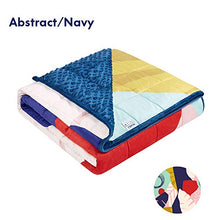 Load image into Gallery viewer, ZonLi Heavy Weighted Blanket 25 lbs(60''x80'', Abstract/Navy), Queen Size Weighted Blanket for Adults, Soft Fleece Throw Blanket with Glass Beads
