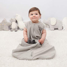Load image into Gallery viewer, TILLYOU All Season Micro-Fleece Baby Sleep Bag and Sack with Inverted Zipper, Unisex Clothes for Babies Age 6-12 Months, Sleeveless Warm Soft Plush Wearable Blanket TOG 1, Medium M, Gray Elephant