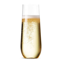 Load image into Gallery viewer, 48 Pack Stemless Plastic Champagne Flutes Disposable 9 Oz Clear Plastic Toasting Glasses Shatterproof Recyclable and BPA-Free