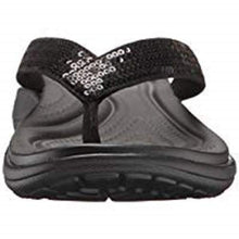 Load image into Gallery viewer, crocs Women's Capri V Sequin W Flip Flop, Black, 9 M US