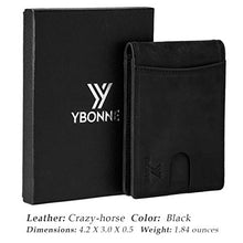 Load image into Gallery viewer, YBONNE RFID Blocking Slim Bifold Wallets for Men, Made of Finest Genuine Leather (Black)