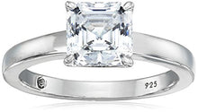 Load image into Gallery viewer, Platinum-Plated Silver Asscher-Cut (2 cttw) Solitaire Ring made with Swarovski Zirconia, Size 7