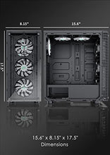 Load image into Gallery viewer, MUSETEX ATX PC Case with 6 Pcs 120mm ARGB Fans, Computer Gaming Case Mid-Tower Phantom Black, Tempered Glass Computer Chassis, USB 3.0, MN6-B