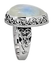 Load image into Gallery viewer, YoTreasure Rainbow Moonstone Ring Solid 925 Sterling Silver Gemstone Jewelry