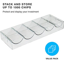 Load image into Gallery viewer, Brybelly Clear Acrylic Poker Chip Tray | for Standard Size Chips & Clay Chips | Each Tray Holds 100 Chips | 10 Trays - No Lids