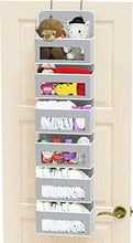 Load image into Gallery viewer, Simple Houseware Over Door/Wall Mount 6 Clear Window Pocket Organizer, Gray
