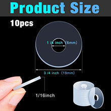 Load image into Gallery viewer, 3/4 Inch Clear Vinyl Replacement Washer Flat Washer Gasket 1/16 Inch (2 mm) Thickness Washer Spacer for Glass Shower Door Handles/Towel Bars, 3/4 Inch Standoff Cap Assemblies (10)