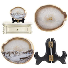 Load image into Gallery viewer, mookaitedecor Bundle - 2 Items: Dragon Blood Jasper Crystal Egg with Stone Stand & Natural Agate Slice Art Print Polar Bear Table Display with Wooden Stand for Home Decor