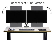 Load image into Gallery viewer, Amazon Basics Dual Monitor Stand - Lift Engine Arm Mount, Aluminum - Black