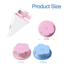 Load image into Gallery viewer, LAO XUE Household Reusable Plum Washing Machine Floating Lint Mesh Filter Bag,4 Pcs Portable Washing Machine Hair Filter Net Pouch(2Blue & 2Pink)