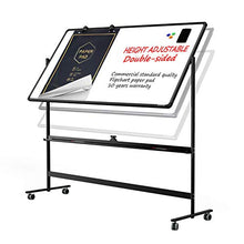 Load image into Gallery viewer, Large Mobile Rolling Magnetic Whiteboard - 48 x 32 Inches Height Adjust Double Sides Portable White Board on Wheels, Dry Erase Board Easel with Stand for Office, Home & Classroom