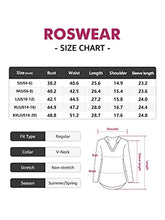 Load image into Gallery viewer, roswear Women's Long Sleeve Professional Work Blouse Shirt Baby Blue M