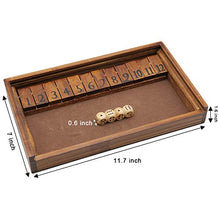 Load image into Gallery viewer, Juegoal Shut The Box Wooden Board Dice Game with 12 Numbers and Lid for Kids Adults Families, 2 Players and Up