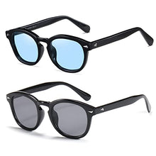Load image into Gallery viewer, TR90 JAY DEPP MO SCOT Polarized Tony Sark Women's Fashion Retro Colorful Sunglasses Round Blue Sunglasses
