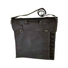 Load image into Gallery viewer, chef knife bag |Travel-Friendly Chef Knife Wrap Bag | Genuine Leather Knife Roll | Storage Bag Handles Carry Case Kitchen | travel bag knives holder | for professional Chefs | KB005 (Dark Brown)