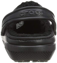 Load image into Gallery viewer, Crocs Men's and Women's Classic Lined Clog | Warm and Fuzzy Slippers, Black/Black, 7 Women 5 Men US