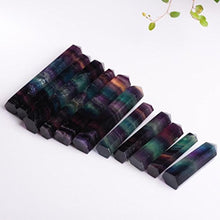 Load image into Gallery viewer, Lookatool Black Tourmaline raw Crystal gems Piedra selenita Stone dig, Natural Hexagonal Crystal Quartz Healing Fluorite Wand Stone Purple Green Gem (Colorful, 6.5-7cm)