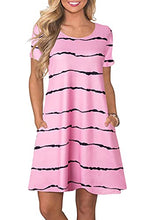 Load image into Gallery viewer, FZ FANTASTIC ZONE Women's Casual Summer T Shirt Dresses Short Sleeve Swing Dress with Pockets