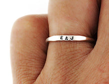 Load image into Gallery viewer, Teeny Tiny Stacking Sterling Silver Ring By Hannah Design Personalized Ring *shipping daily!*