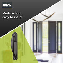Load image into Gallery viewer, Ideal Security Door Handle with Keyed Deadbolt for Storm and Screen Doors, Matte Black (4-Piece Set)